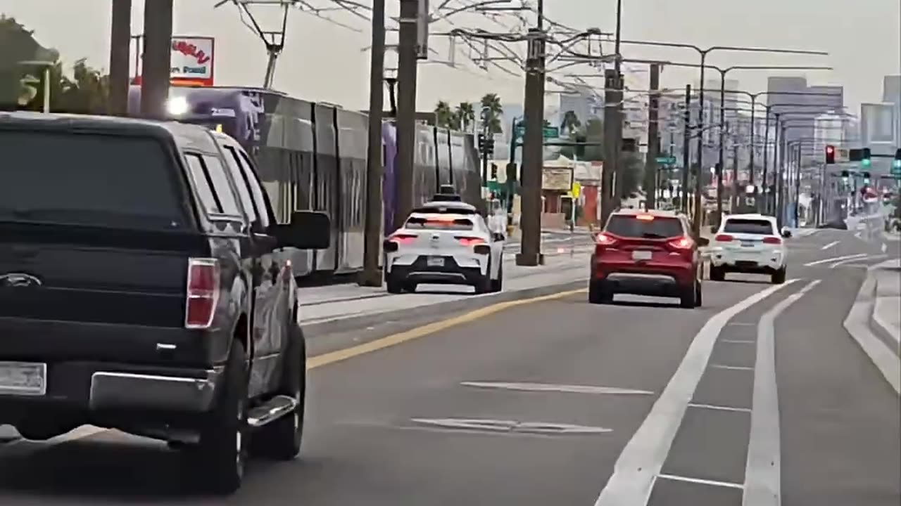 Waymo Driving on Train Track