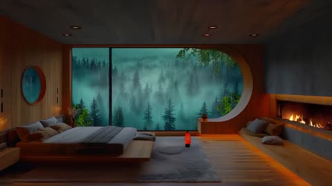 RAIN & CRACKLING FIRE SOUNDS | RELAX, SLEEP, STUDY & MEDITATION