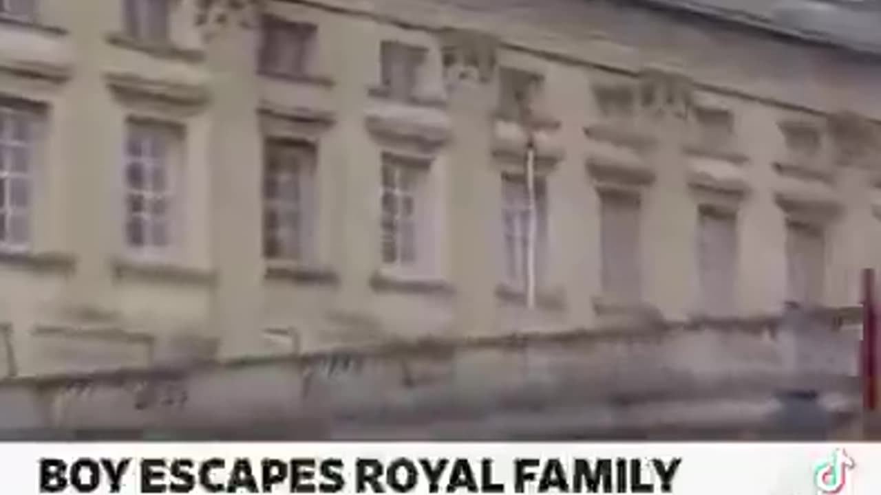 Young boy shown escaping Buckingham Palace