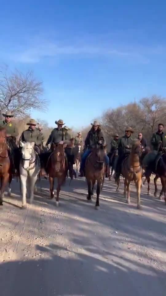 BREAKING: DHS Sec Kristi Noem joins Border Patrol in Texas on Horseback to hunt Illegals