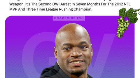 Ex NFL Star Adrian Peterson Arrested In Sugarland, TX For DWI And Weapon Charge - 2nd DWI In Months.