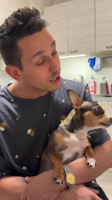 Dad and Dog Dramatic Duet