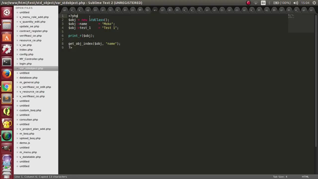 PHP Tutorial - access (stdClass) Object property named as variable