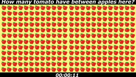 Apple and Tomato puzzle: How many tomato have between apples here?