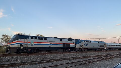 Double Amtrak head West through Utica