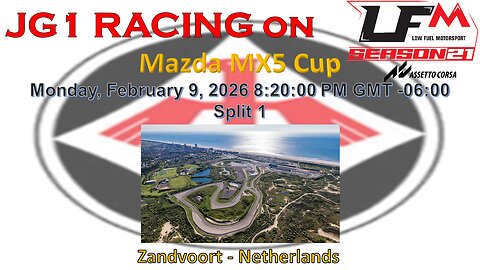JG1 RACING on LFM - Mazda MX5 Cup - Circuit Zandvoort - Netherlands - Split 1