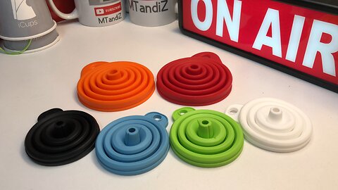 KongNai Kitchen Funnel Set Small Large Gadgets Accessories Foldable Silicone Collapsible Funnels