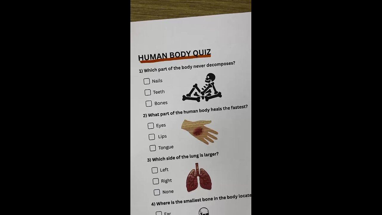 Human Body Quiz - Can you get 7-7