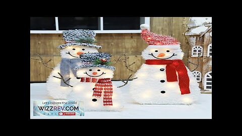 3pcs Christmas Wrought Iron Flocking Lights Snowman Elk Decoration Shopping Mall Supermarket Review