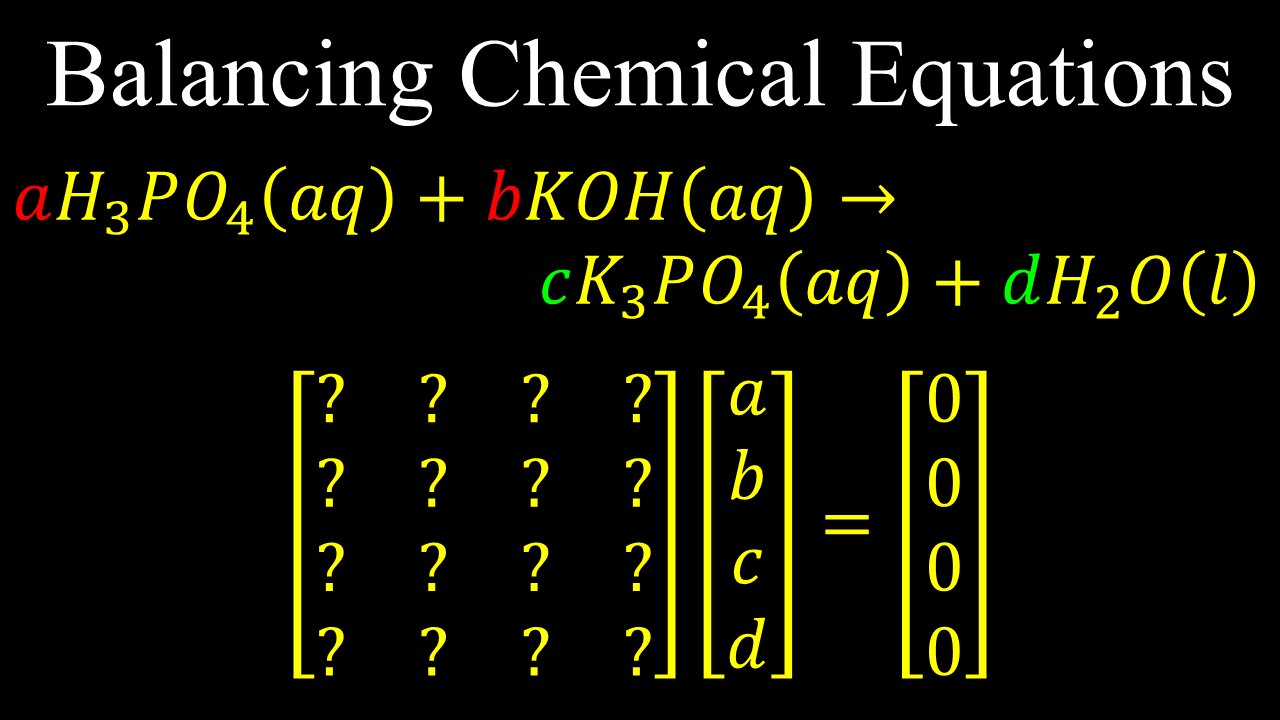 Balancing Chemical Equations, Example - Linear Algebra