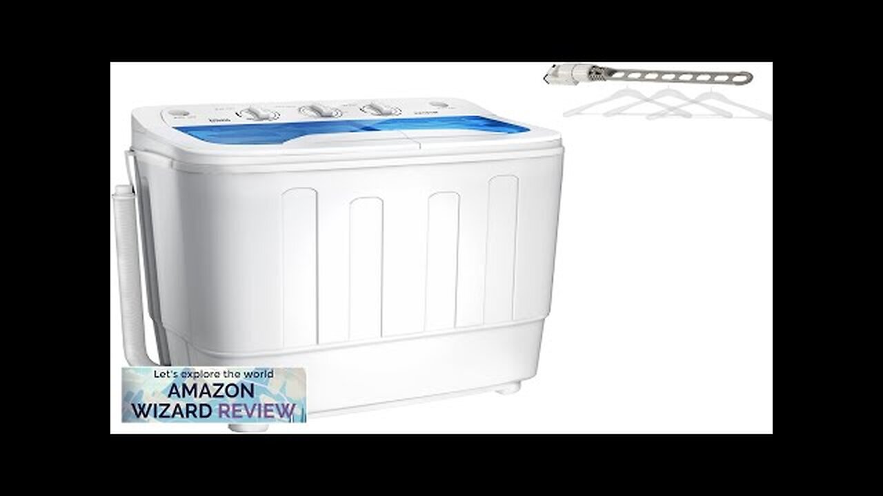 Portable Twin Tub 18lbs Washing Machine with Drying Rack 11lbs Washer Mini Review