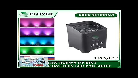 0 Tax 1Pcs Led Par Light 6x18W RGBWA UV Color Battery Powered Review