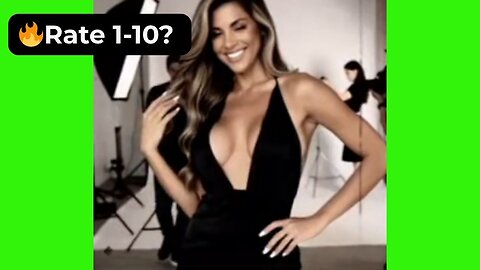 🔥 Rate Her Chest in This Very Low-Cut Black Dress 1-10? 😍 Supermodel 4K