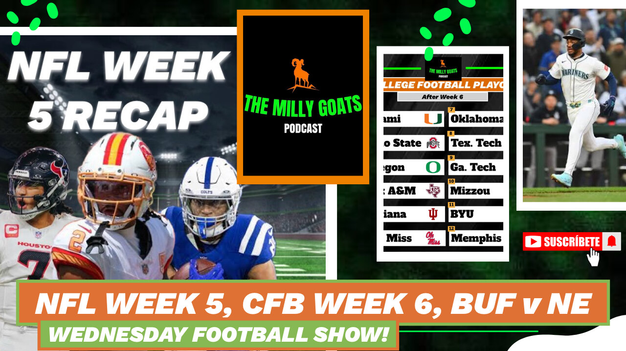 NFL Week 5 Round-up, CFB Week 6 Recap, & BILLS + PATRIOTS LIVE!