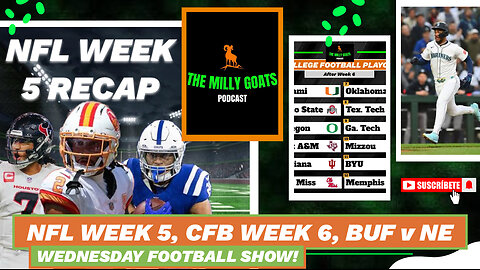 NFL Week 5 Round-up, CFB Week 6 Recap, & BILLS + PATRIOTS LIVE!
