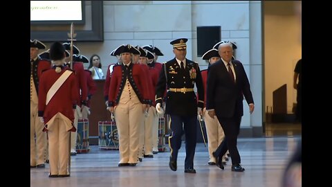 President Trump joins First Honors Ceremony with the Fife and Drum Corps
