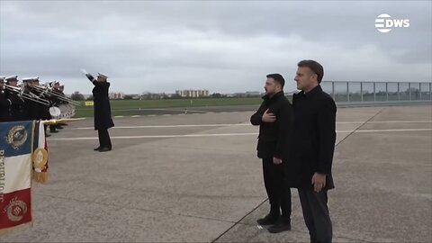 WATCH: French President Macron Welcomes Zelensky at Airbase for Historic Air Defense Pact |