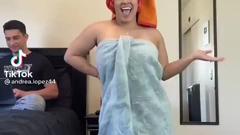 Breaking: Removing my towel to see his reaction ,[ Couple prank ]