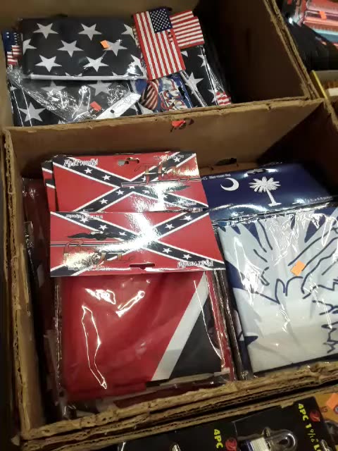 Box full of REBEL FLAGS