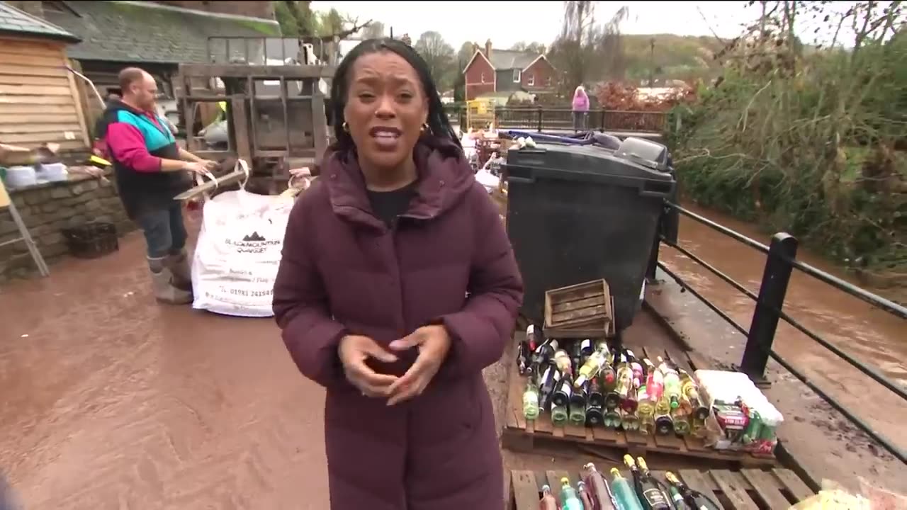 Clean up begins in village hit by Storm Claudia floods