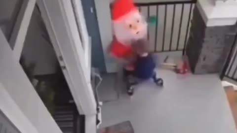 Child goes off on Santa Clause, he must have gotten coal. Fight Santa Clause