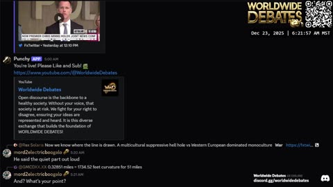 0241 WIDESTREAM - Worldwide Debates - YouTube/Twitch/Rumble