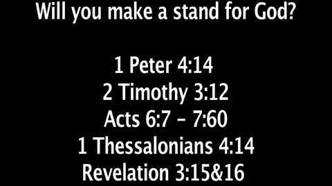 Sunday October 5, 2025. Will you make a stand for God?