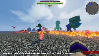 Minecraft mob battle zombie titan vs creeper titan