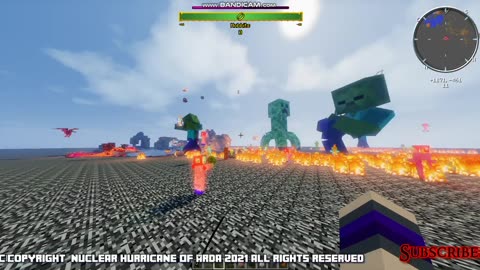 Minecraft mob battle zombie titan vs creeper titan