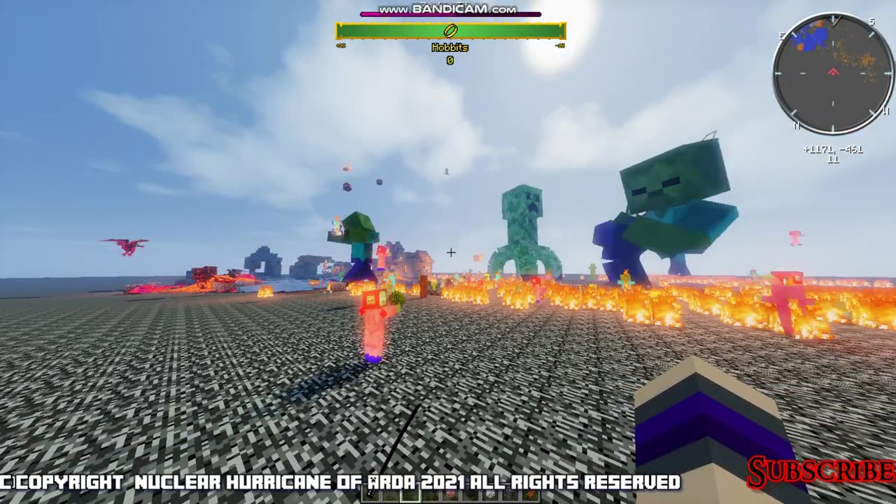 Minecraft mob battle zombie titan vs creeper titan