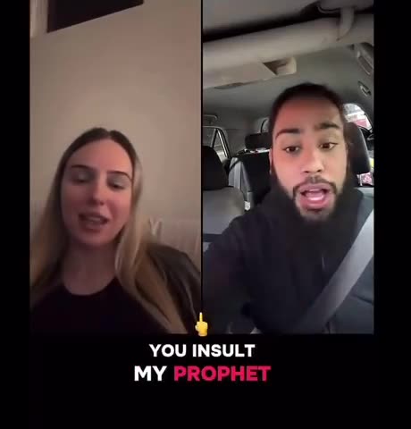 Muslim scumbag threatens to kill a woman for mentioning his cult leader prophet