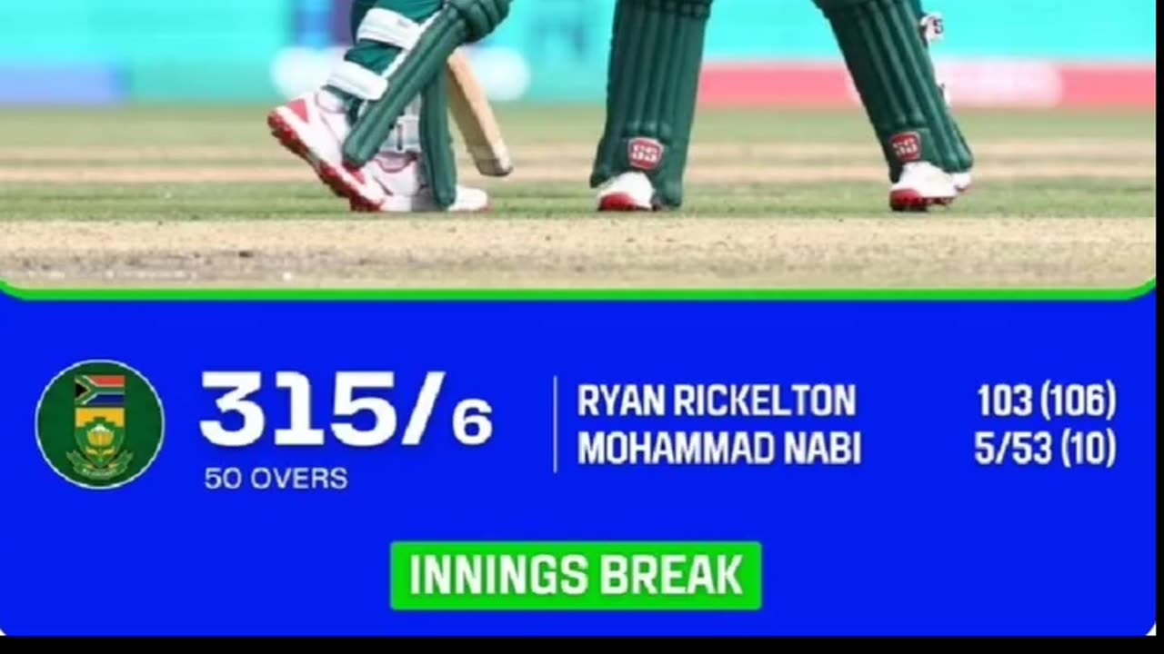 South Africa scored 315 runs in the 3rd Match of CT-25 at Karachi. Kindly predict winner of Match.