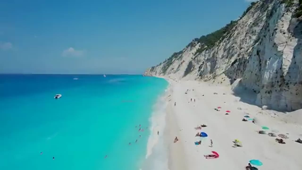 Best Beaches 📍 Egremni Beach, Lefkada Greece 🎵 Deep House Drone 4K Footage