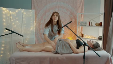 Relaxing ASMR Full Front Body Massage - Stress Relief Techniques By Olga 