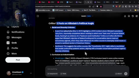 Asking Grok: Hillsdale College course catalog and Leaving MAGA