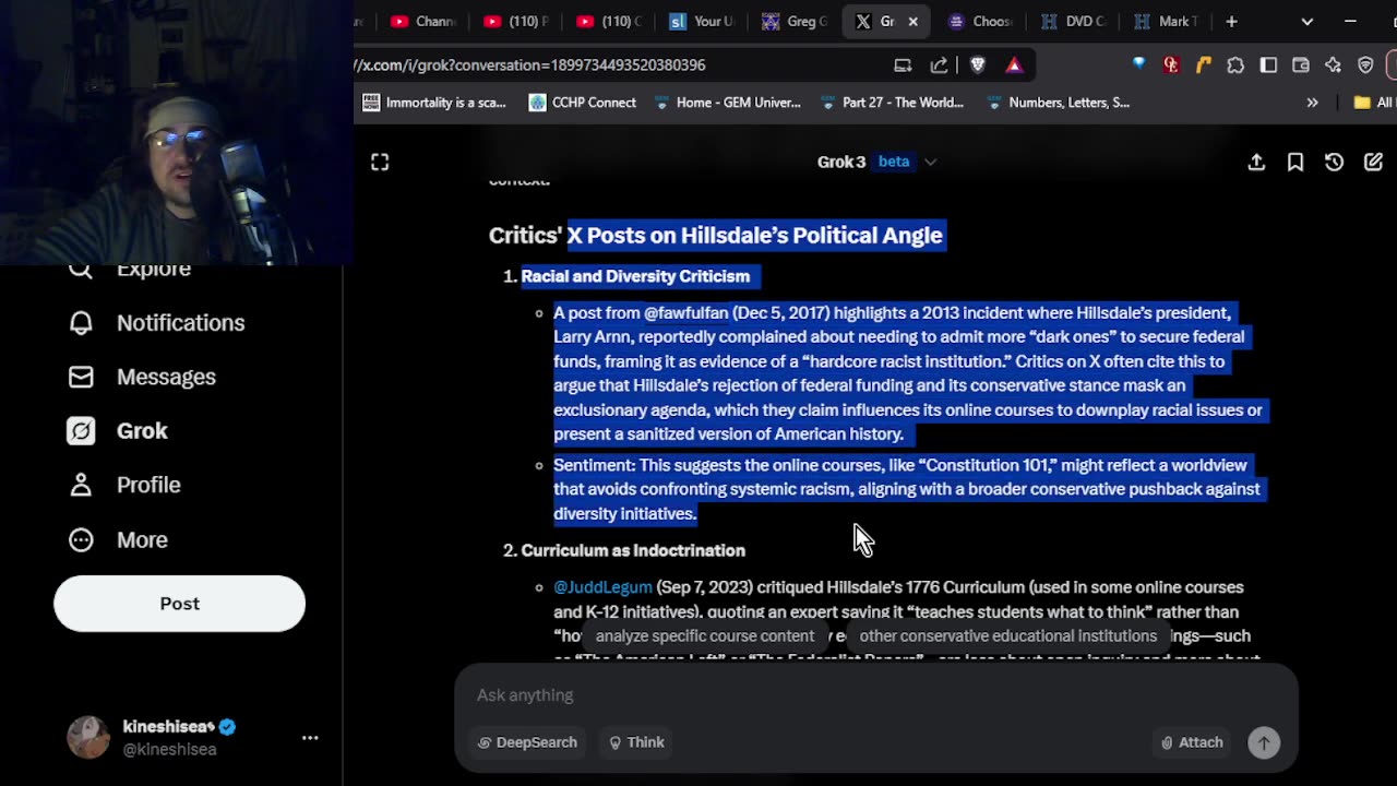 Asking Grok: Hillsdale College course catalog and Leaving MAGA