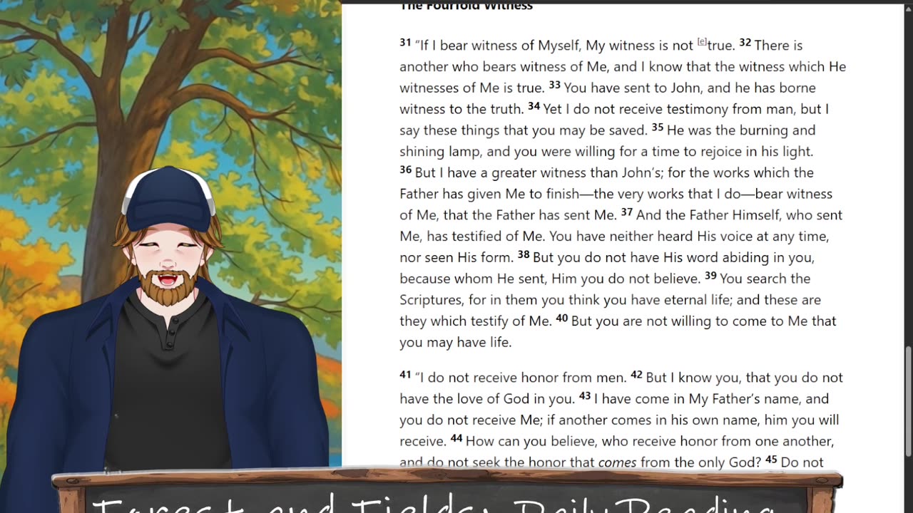 Forest and Fields Daily reading: John 5:31-47