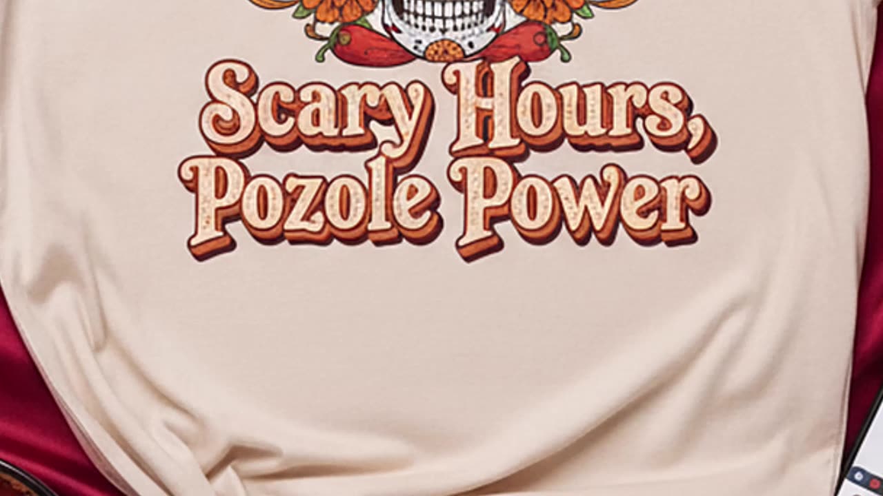 Can you survive scary hours without pozole power? This shirt says it all #DiaDeLosMuertos