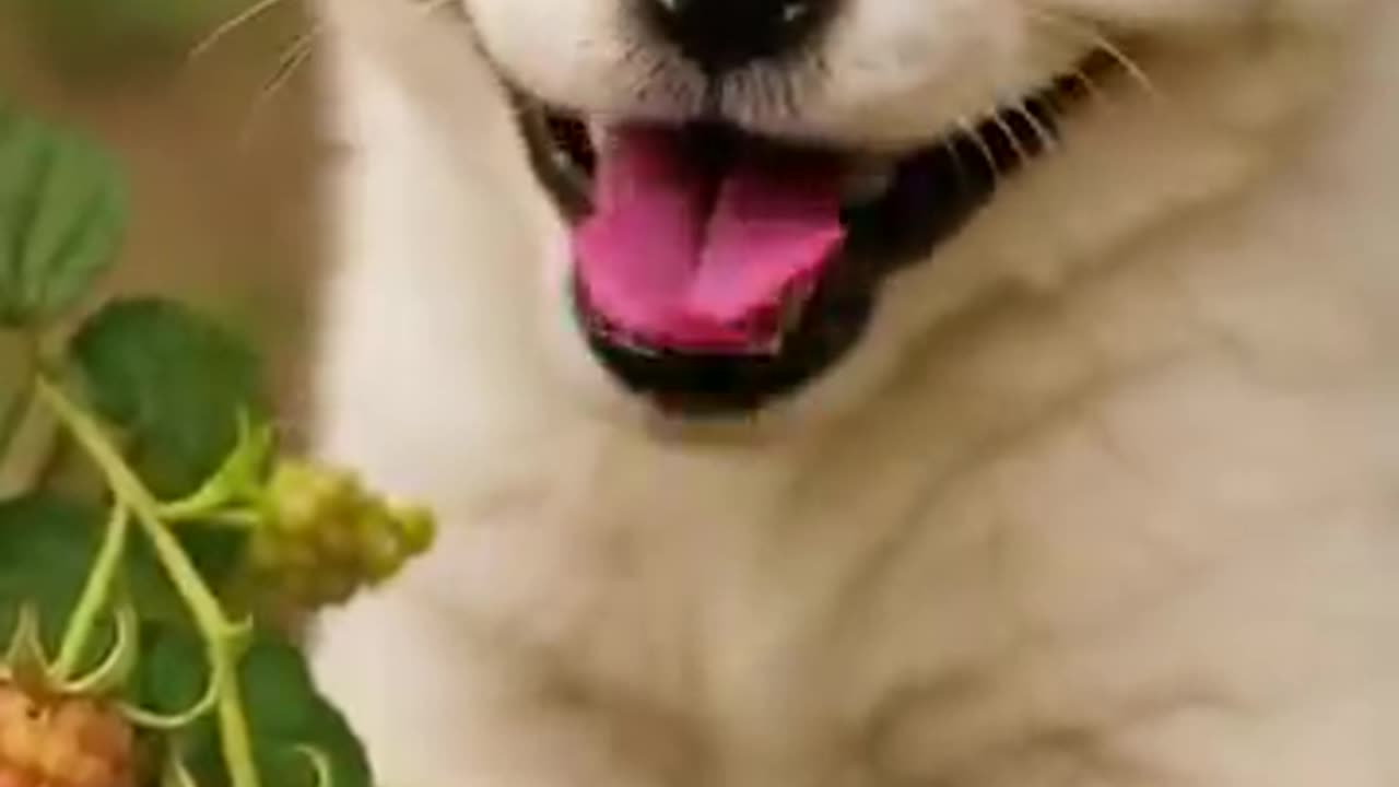 Puppy Eats Raspberry& BECOMES One!
