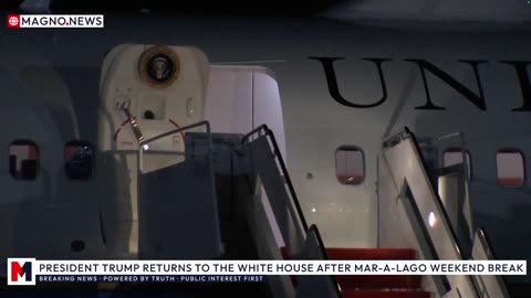 🇺🇸 Donald Trump Returns to The White House after Weekend Break at Mar-a-Lago in Palm Beach, Florida
