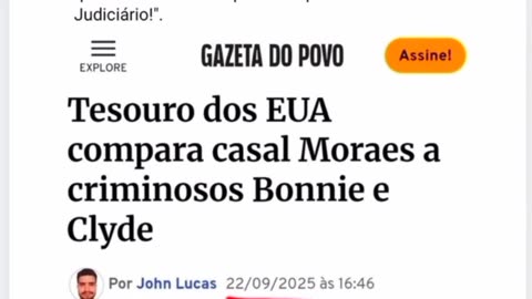 Tesouro dos EUA compara casal Moraes a criminosos Bonnie e Clyde. 😜