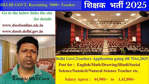 Indian Govt. Teacher's Job in Delhi School