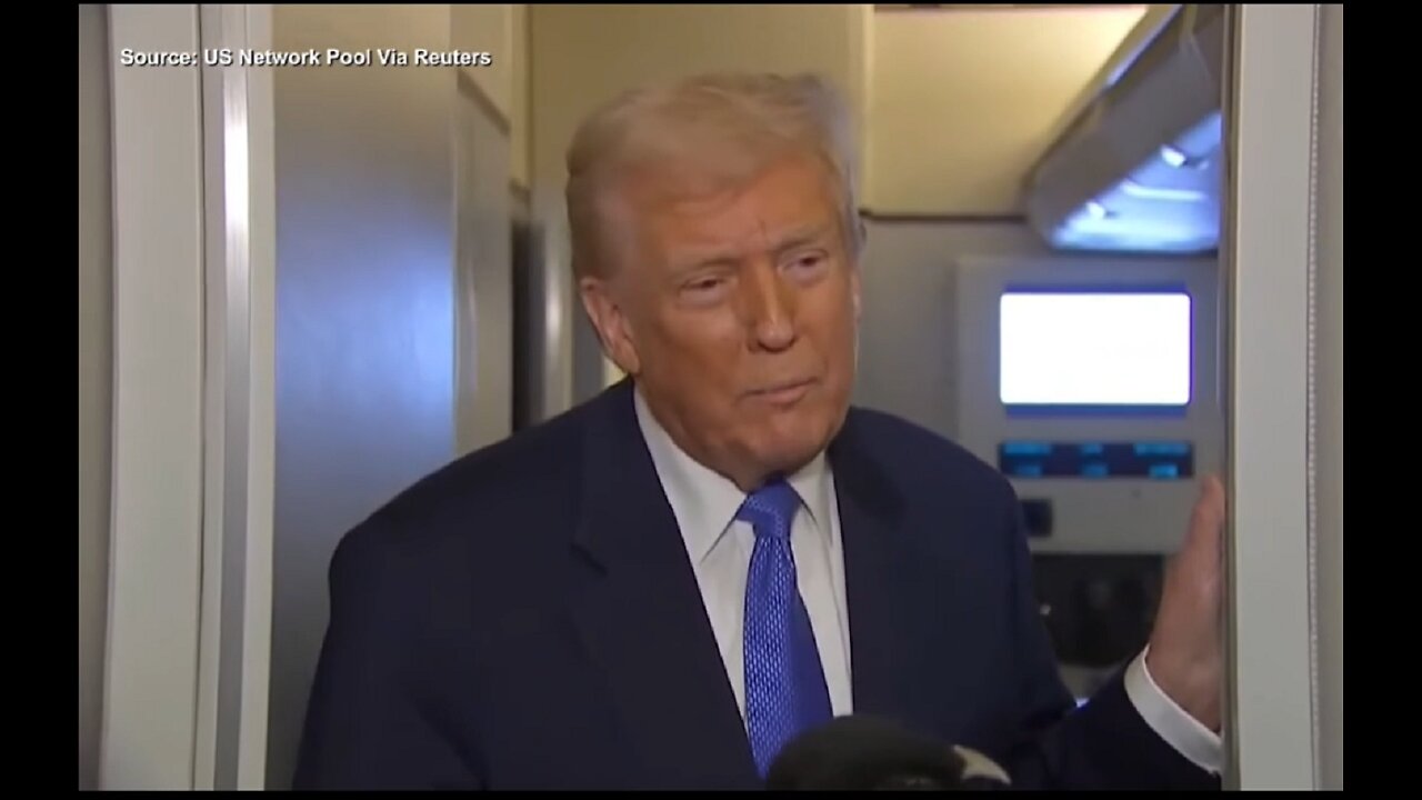 President Trump speaks to reporters prior to arrival at Joint Base Andrews