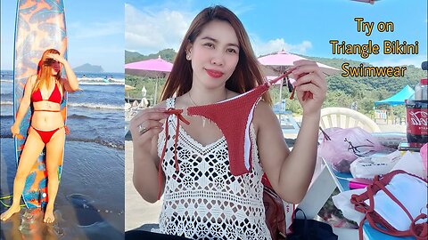 TRY ON HAUL TRIANGLE BIKINI SWIMSUIT/PICNIC WITH FRIENDS