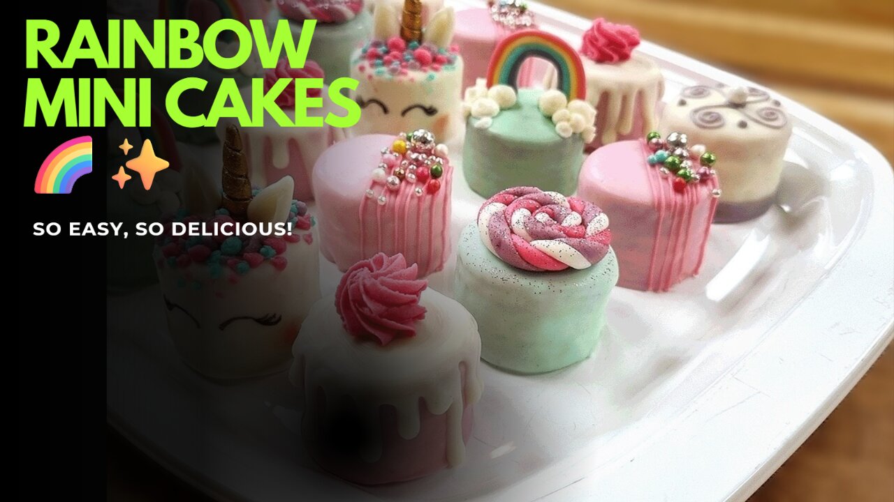 How to Make Rainbow Mini Cakes at Home 🌈 | Easy Colorful Cake Recipe | Taste of Pakistan TV