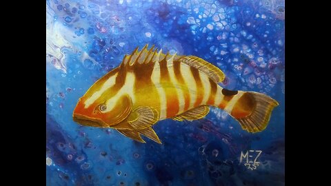 Use an acrylic pour for an interesting background on your paintings !