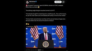 🚨 President Trump just spent SEVERAL minutes at CPAC savagely ROASTING Joe Biden 🤣