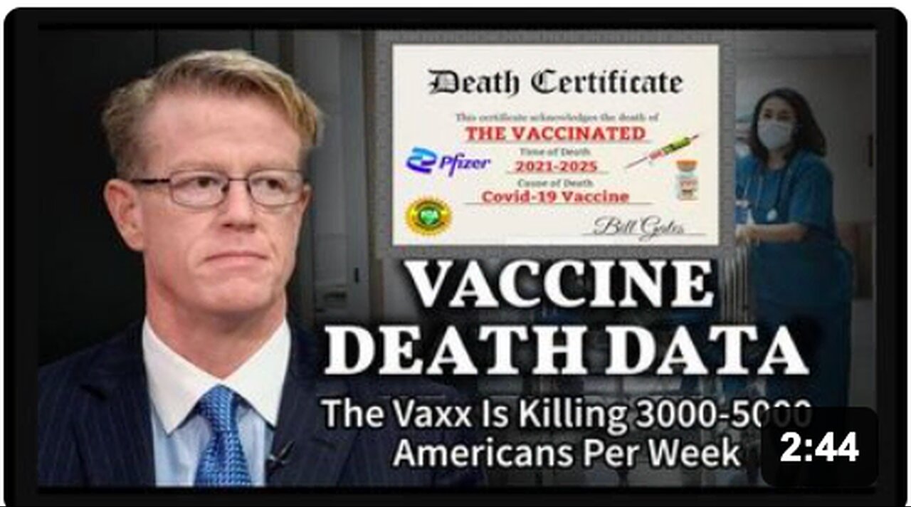 Americans (in mid 2025) dying at the rate of 3000 - 5000 per from the Covid vaccine. Ed Dowd