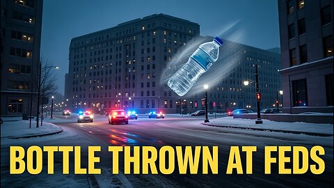 Protester Throws Bottle at Federal Officers in Minneapoli