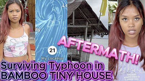 FILIPINA RIDES OUT TYPHOON in Bamboo TINY HOUSE & DAMAGE! OFF GRID ISLAND FAMILY PHILIPPINES LIVING